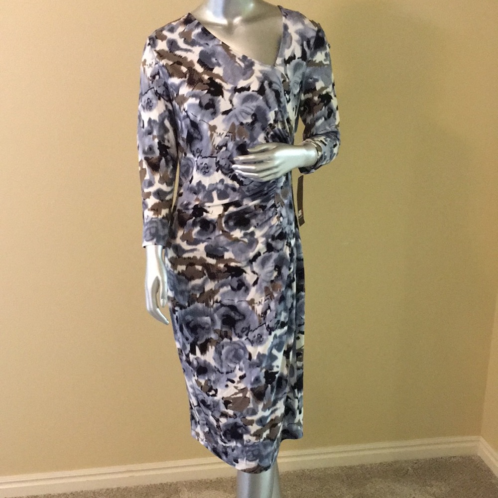 One Forty 8 Ruched 3/4 length sleeve dress
